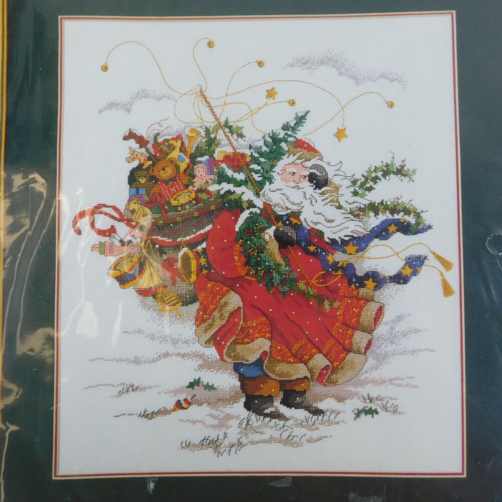Dimensions Windswept Santa & Traveler Cross Stitch Kit, Gold Coll NIP Lot of 2 - Picture 2 of 13